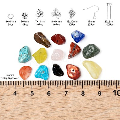 DIY Mixed Stone Chip Beads Jewelry Set Making Kit DIY-FS0002-35-1
