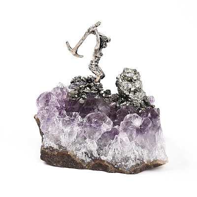Natural Amethyst Cluster Base Sculpture G-N347-02B-1