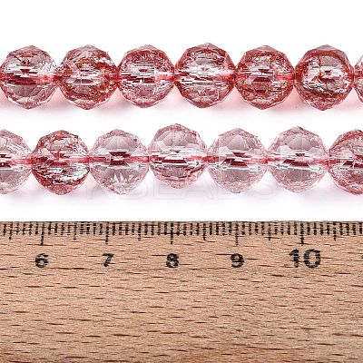 Crackle Transparent Glass Beads Strands GLAA-N063-10mm-14-1
