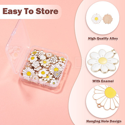 64Pcs 16 Styles Alloy Enamel Pendants ENAM-TA0004-13-1