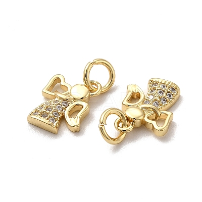 Brass Micro Pave Cubic Zirconia Pendants KK-E068-VB785-2-1