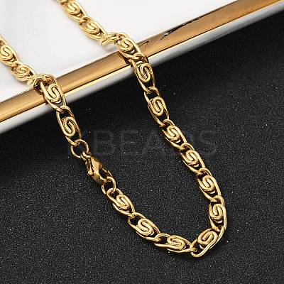 Ion Plating(IP) 304 Stainless Steel Lumachina Chain Necklaces NJEW-F297-01G-1