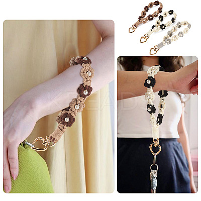 3Pcs Cotton Braided Flower Pendant Decorations AJEW-TA0002-72A-1