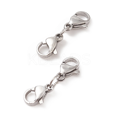 Non-Tarnish 304 Stainless Steel Double Lobster Claw Clasps STAS-E163-57P-B-1