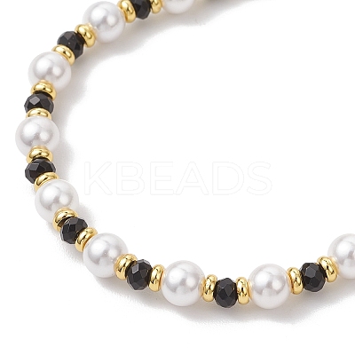 Shell Pearl & Dyed Natural Malaysia Jade Round Beaded Bracelets for Women BJEW-JB12031-02-1