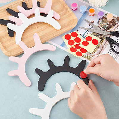 3 Sets 3 Colors Wooden A Pair of Eyelash Wall Decoration HJEW-BC0001-46-1