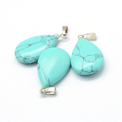 Teardrop Natural & Synthetic Mixed Stone Pendants X-G-Q368-M-1