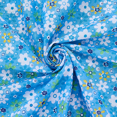 Flower Pattern Cotton Fabric DIY-WH0591-275C-1