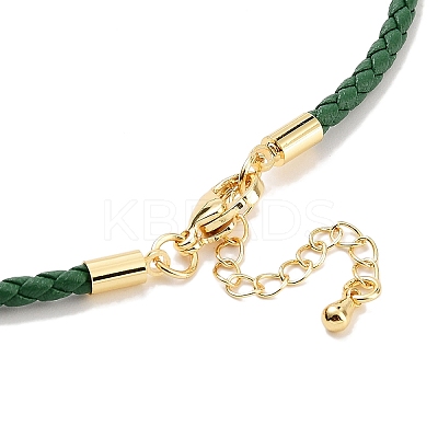 Braided Round Imitation Leather Bracelets Making BJEW-H610-01G-16-1