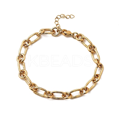 304 Stainless Steel Link Chain Bracelets for Women Men BJEW-A050-01G-1