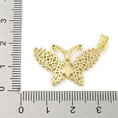 Real 18K Gold Plated Brass Micro Pave Cubic Zirconia Pendants KK-R159-08A-G-1