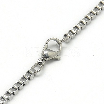 Tarnish Resistant Trendy Unisex 201 Stainless Steel Box Chain Necklaces NJEW-L043C-48P-1
