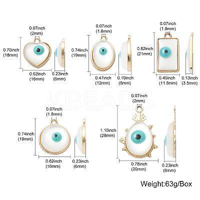 20Pcs 5 Styles Alloy Evil Eye Pendants FIND-CJ0001-47-1