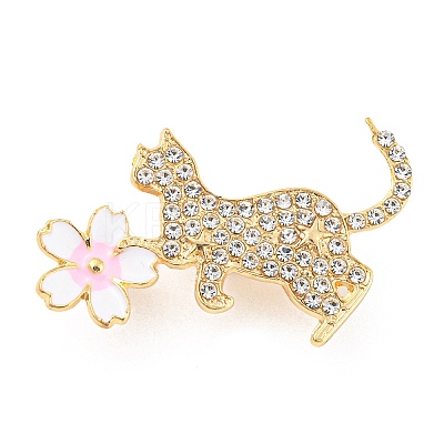 Alloy Rhinestone Brooches JEWB-P023-03G-1
