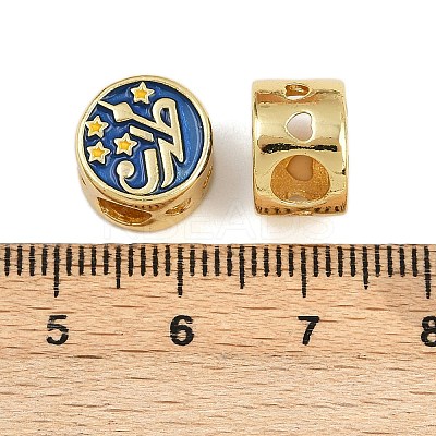 Brass Enamel European Beads KK-D421-02G-1