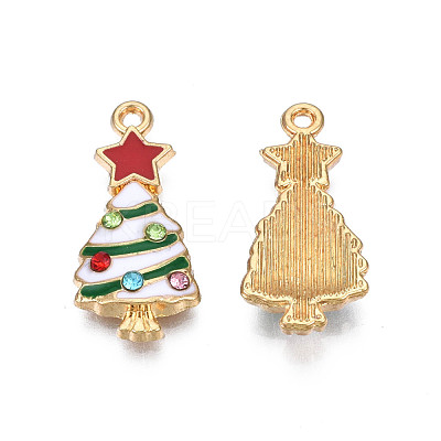 Rack Plating Alloy Enamel Pendants ENAM-N055-148B-1