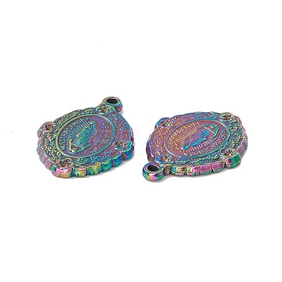 Ion Plating(IP) Oval 304 Stainless Steel Pendant Rhinestone Settings STAS-G278-28M-1