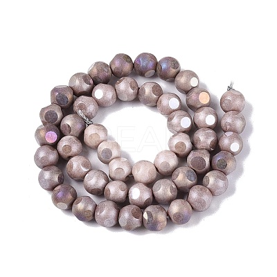 Ombre Effect Dyed Electroplate Opaque Glass Beads Strands EGLA-Q130-01A-03-1