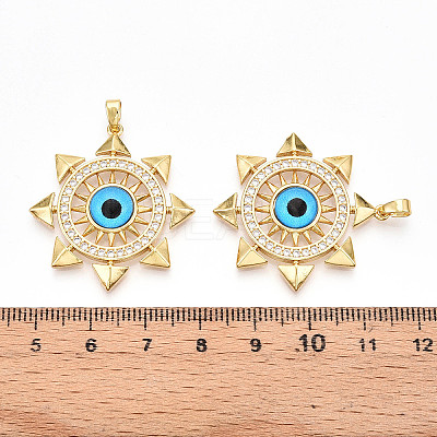Brass Micro Pave Cubic Zirconia Pendants KK-N257-24G-1