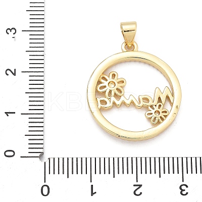 Mother's Day Brass Micro Pave Cubic Zirconia Pendants KK-Q055-02A-G-1