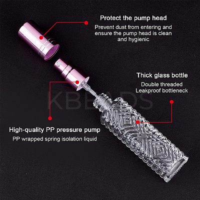 14Pcs 7 Colors Refillable Glass Plastic Spray Bottles MRMJ-BC0002-90-1