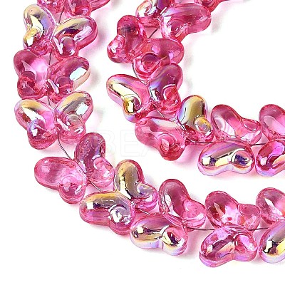 Baking Paint Electroplate Transparent Glass Beads Strands EGLA-Q136-03A-10-1