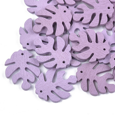 Painted Poplar Wood Pendants LS-WOOD-S045-067H-1
