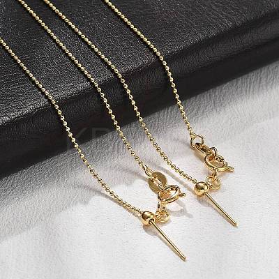 1mm Brass Ball Chain Adjustable Slider Necklaces KK-K398-28G-1