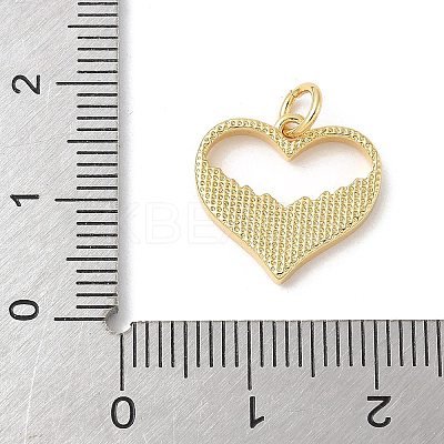 Brass Pave Natural White Shell Heart Charms with Jump Rings KK-S522-08E-G-1
