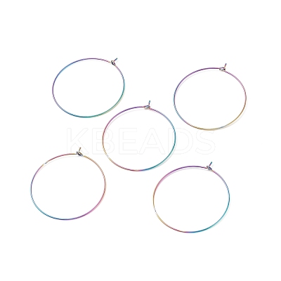 Ion Plating(IP) 316 Surgical Stainless Steel Hoop Earrings Findings STAS-F149-32M-B-1