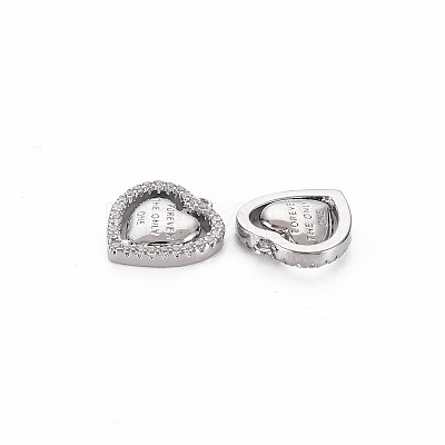 Brass Micro Pave Clear Cubic Zirconia Charms KK-S356-737-1