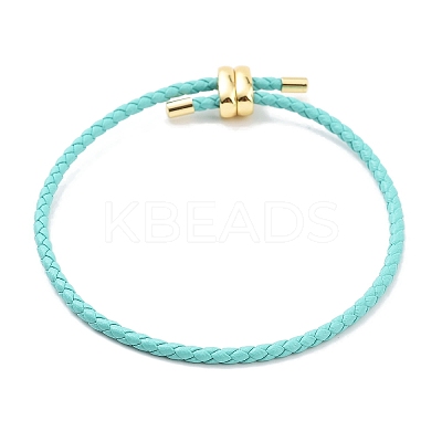 Braided Round Imitation Leather Bracelets Making BJEW-H610-03G-04-1