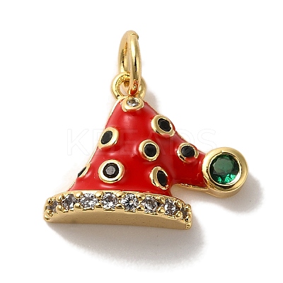 Rack Plating Brass Micro Pave Cubic Zirconia Pendants KK-U027-08G-B-1