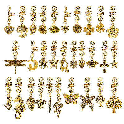 Alloy Hair Coil Cuffs Set FIND-BC0003-78-1