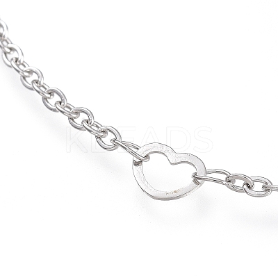 Tarnish Resistant 304 Stainless Steel Cable Chain Anklets AJEW-M026-10P-1