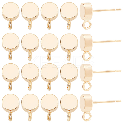 Brass Stud Earring Findings KK-BC0001-24G-1