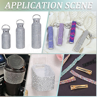 3 Yards 3 Styles Self-adhesion ABS Imitation Pearl with Rhinesatone Hotfix Rhinestone DIY-CY0001-88-1