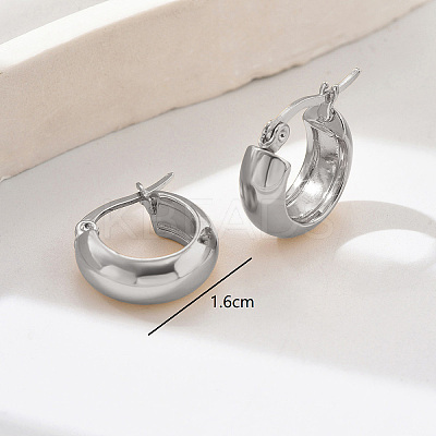 Minimalist European and American Style 201 Stainless Steel Glossy Hoop Earrings for Women PD5223-1