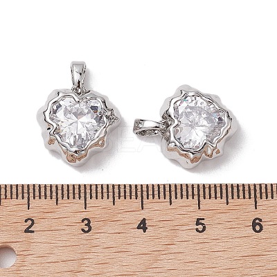 Valentine's Day Brass Micro Pave Clear Cubic Zirconia Pendants KK-K360-22P-1