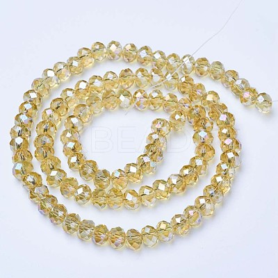 Electroplate Glass Beads Strands EGLA-A034-T10mm-B18-1