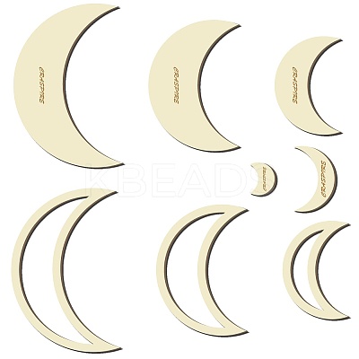 8Pcs 8 Style Wood Hoop Rings Macrame for DIY Craft Making DIY-WH0545-007-1