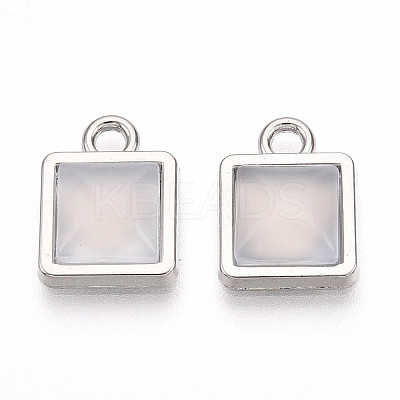 Square Alloy Resin Charms PALLOY-N177-04P-1