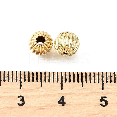 Brass Corrugated Beads KK-V011-01B-G-1