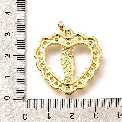 Religion Themed Rack Plating Brass Micro Pave Cubic Zirconia Pendants KK-L226-007G-12-1