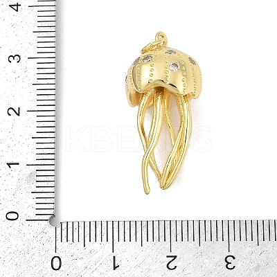 Brass Micro Pave Cubic Zirconia Pendants X-KK-U058-52G-1