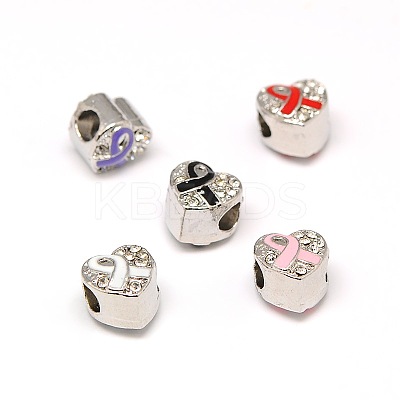 Platinum Plated Alloy Rhinestone European Beads MPDL-A023-B-1