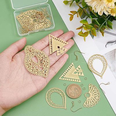 DIY Filigree Dangle Earring Making Kit DIY-UN0003-34-1