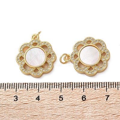 Brass Micro Pave Cubic Zirconia Pendants KK-U070-17B-G-1