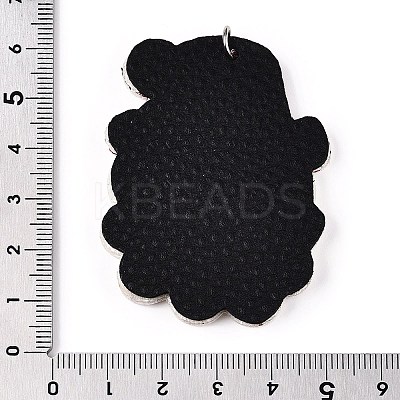 PU Leather Big Pendants FIND-N005-73G-1