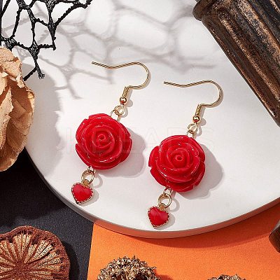 Resin Pendants Earrings EJEW-JE06014-1